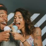 2 people eating ice cream on date enight